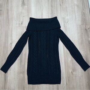 Club Monaco Black Off-Shoulder/Cowl Neck Sweater Size Medium Merion Wool/Alpaca